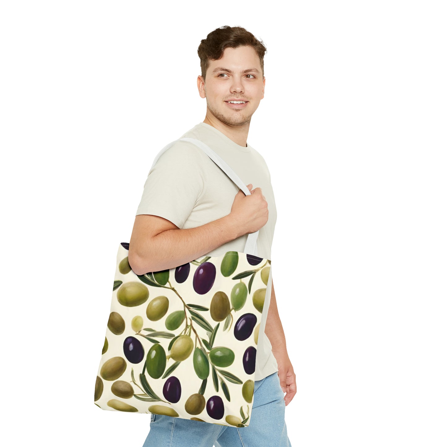 Green and Black Olives Tote Bag (AOP)