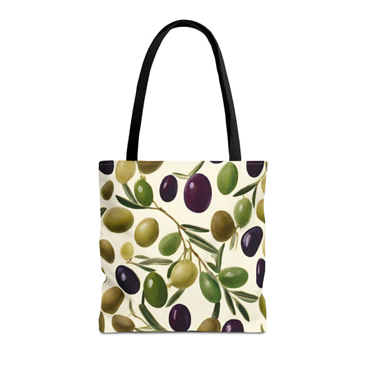 Green and Black Olives Tote Bag (AOP)