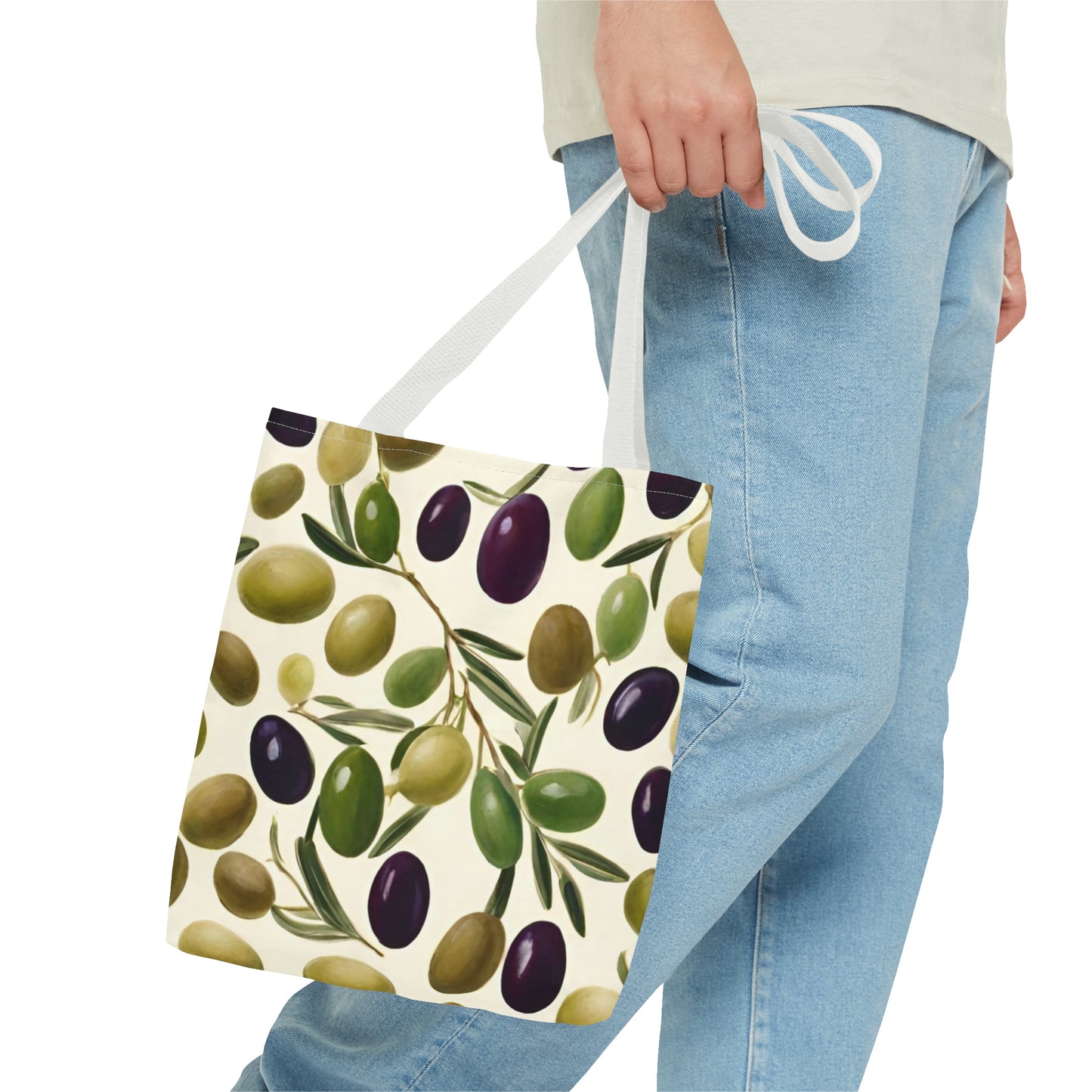 Green and Black Olives Tote Bag (AOP)