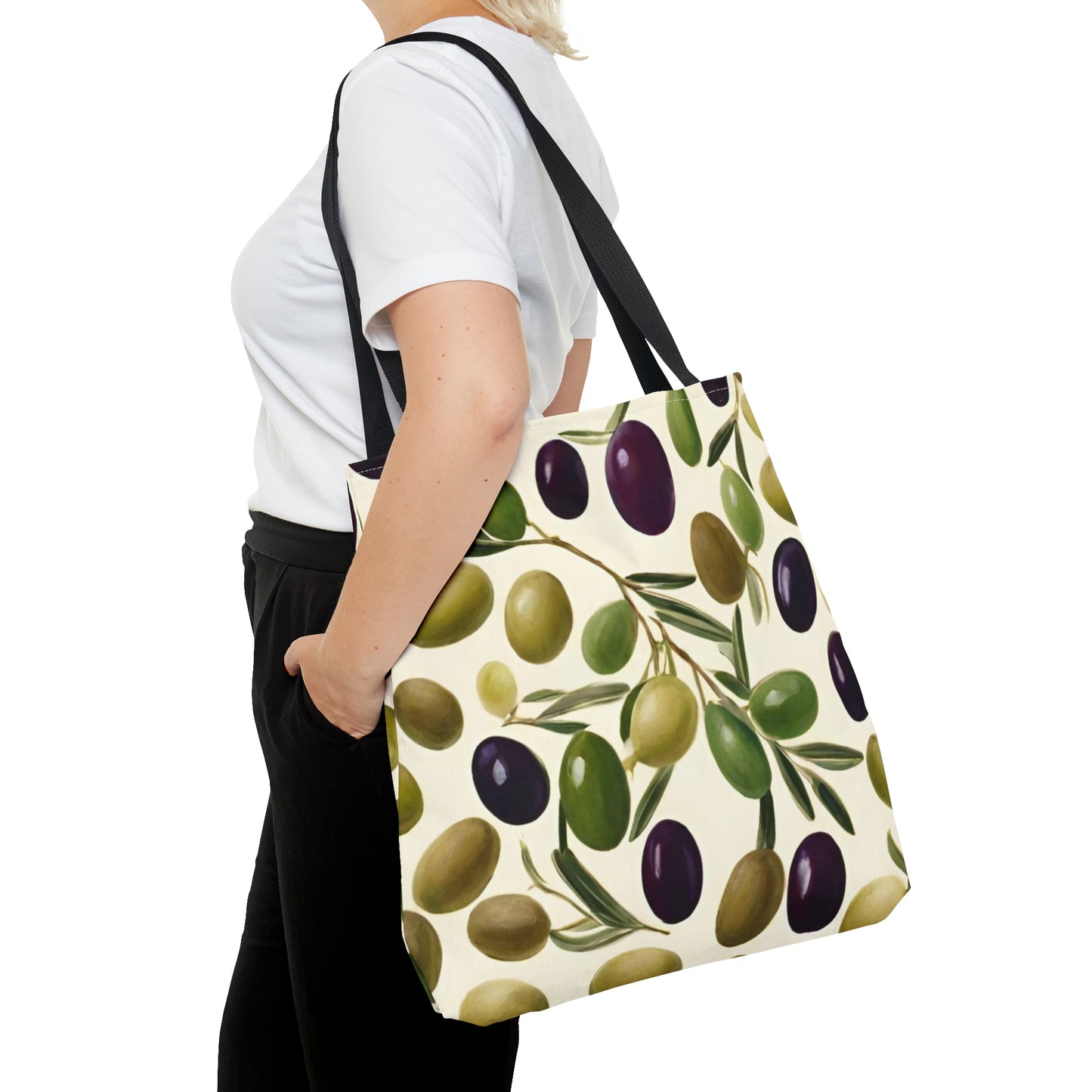 Green and Black Olives Tote Bag (AOP)