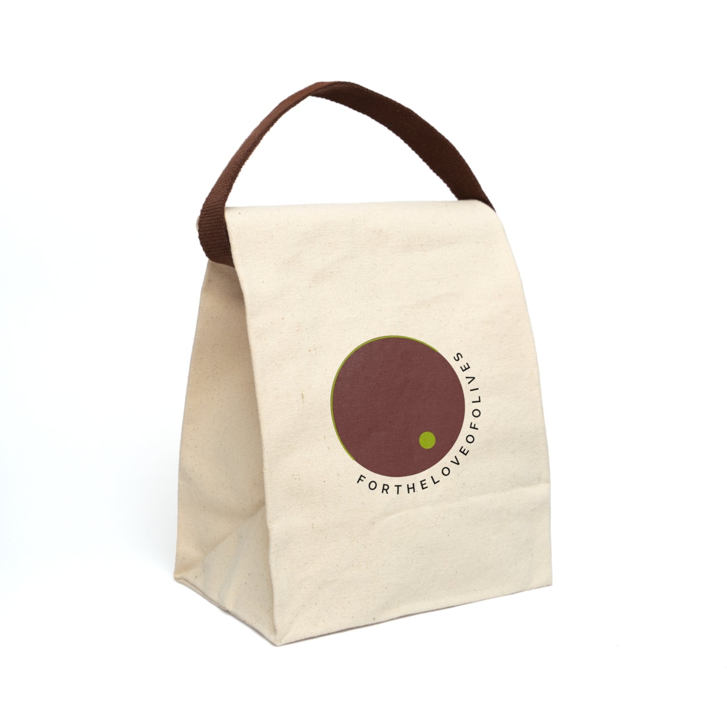 For the Love of Olives Canvas Lunch Bag With Strap