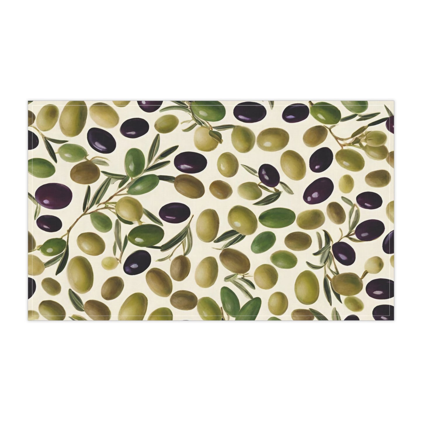 Green and Black Olives  Kitchen Towel