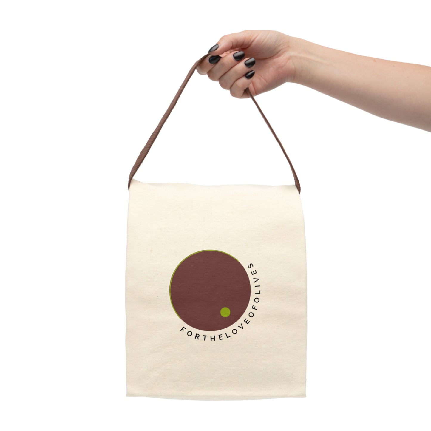 For the Love of Olives Canvas Lunch Bag With Strap