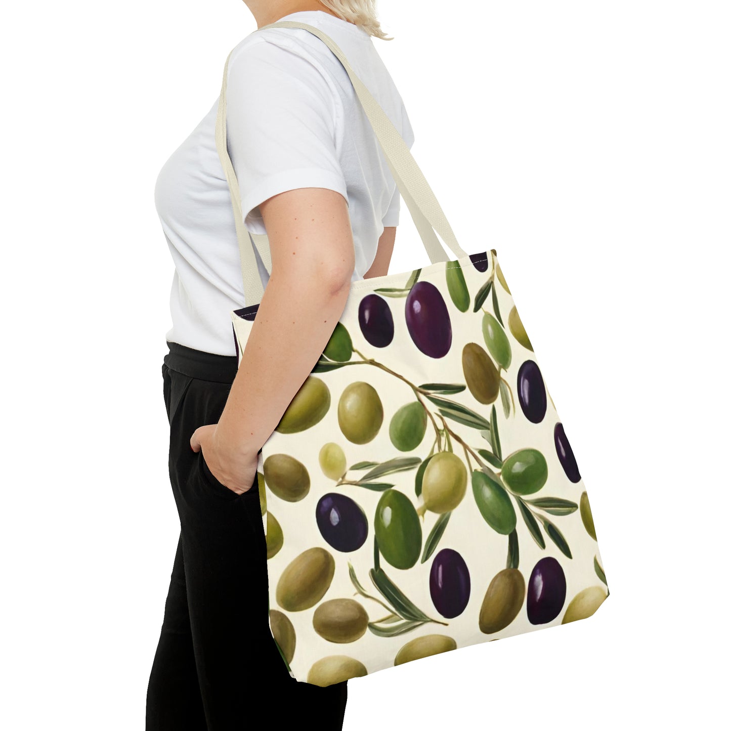 Green and Black Olives Tote Bag (AOP)