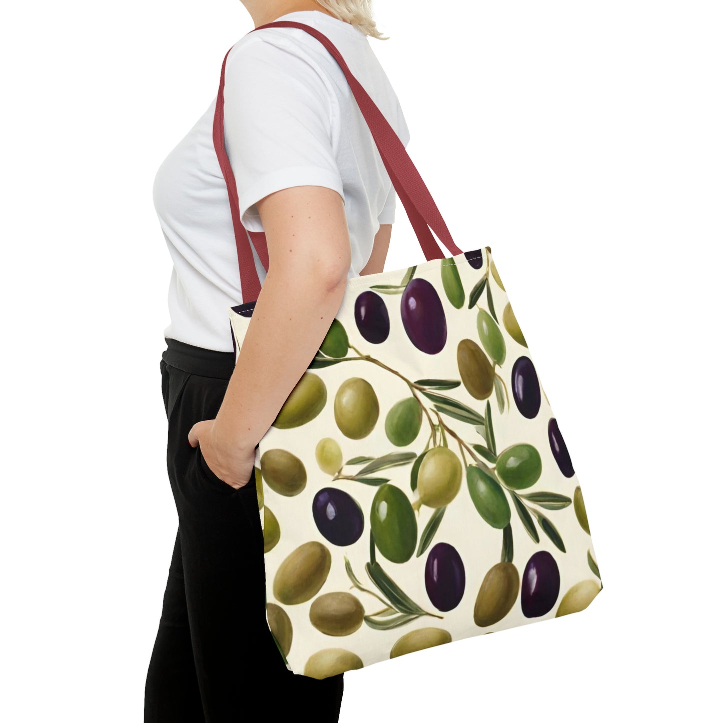 Green and Black Olives Tote Bag (AOP)